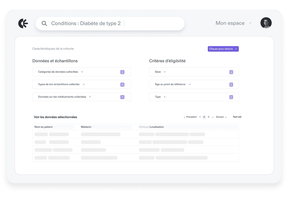 Recherche de cohortes de patients